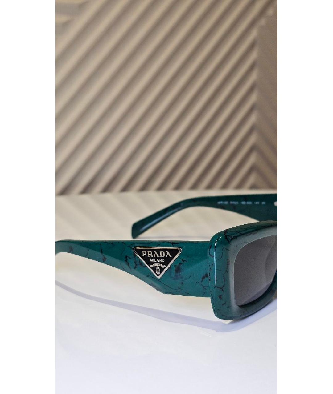 PRADA Зеленые пластиковые солнцезащитные очки, фото 2