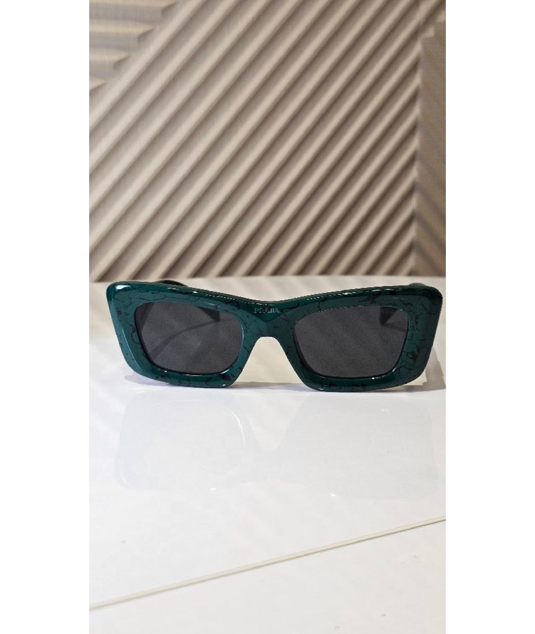 PRADA Зеленые пластиковые солнцезащитные очки, фото 5