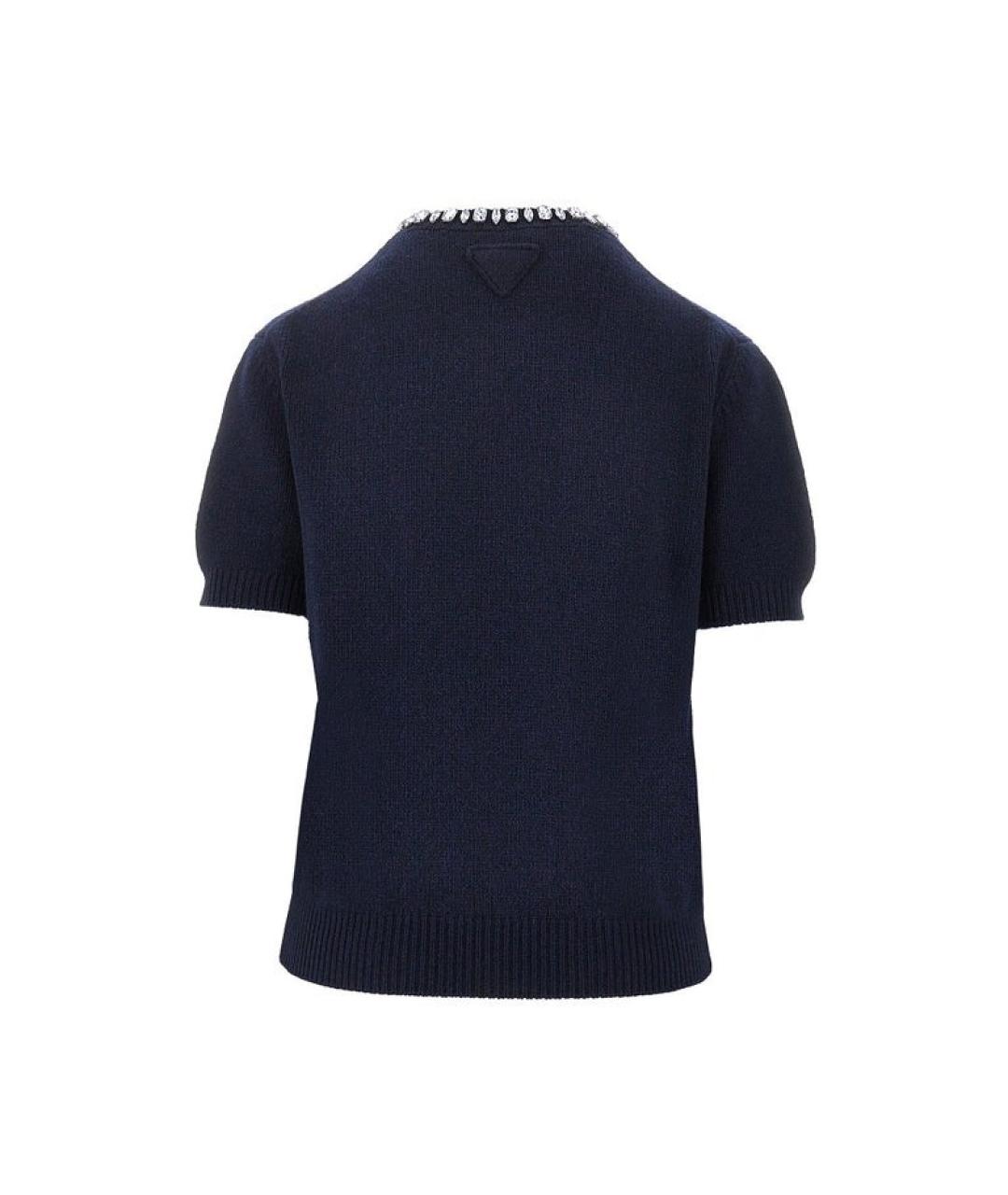 PRADA Темно-синий шерстяной джемпер / свитер, фото 2