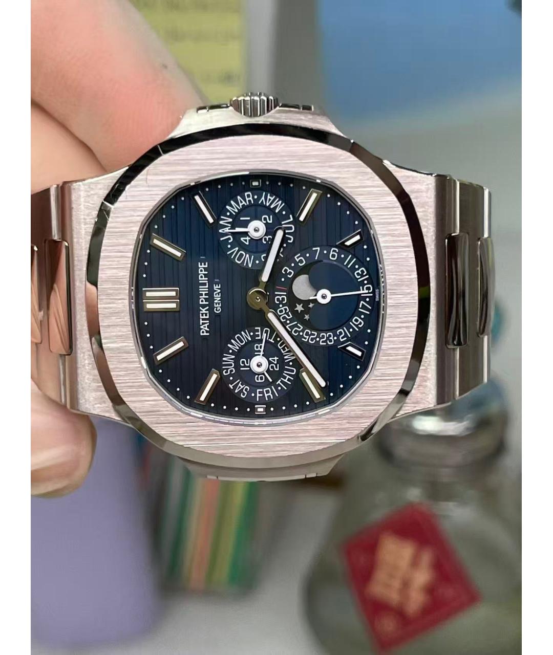 PATEK PHILIPPE Голубые металлические часы, фото 3