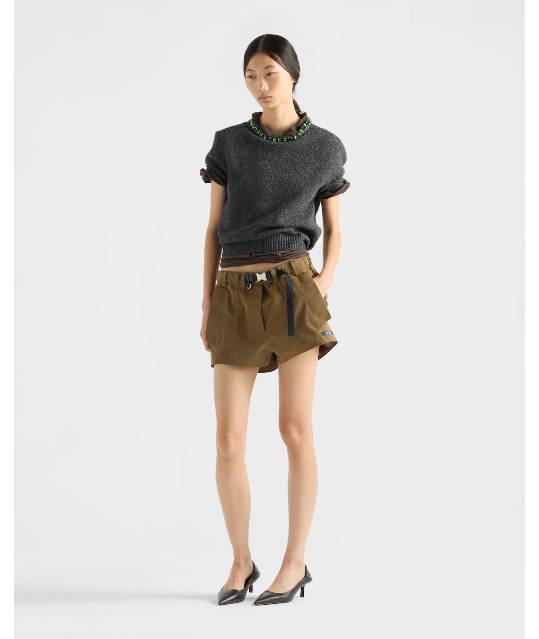 PRADA Антрацитовый шерстяной джемпер / свитер, фото 2