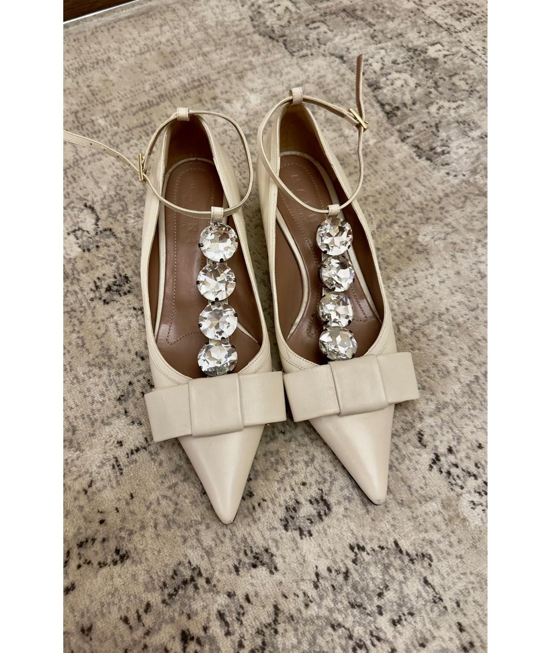 MARNI Белые кожаные туфли, фото 3