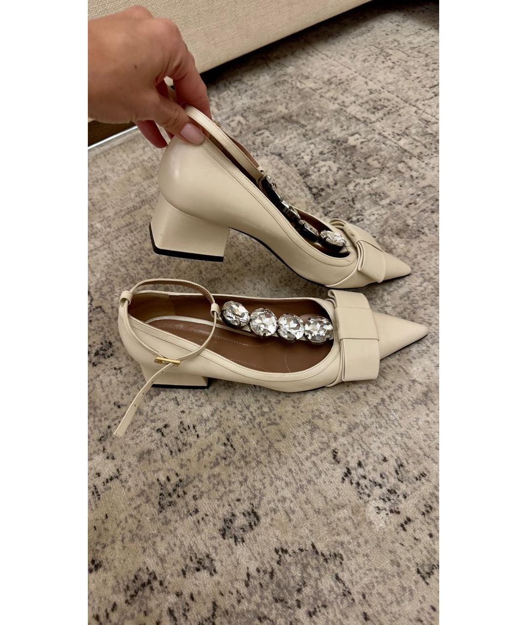 MARNI Белые кожаные туфли, фото 8