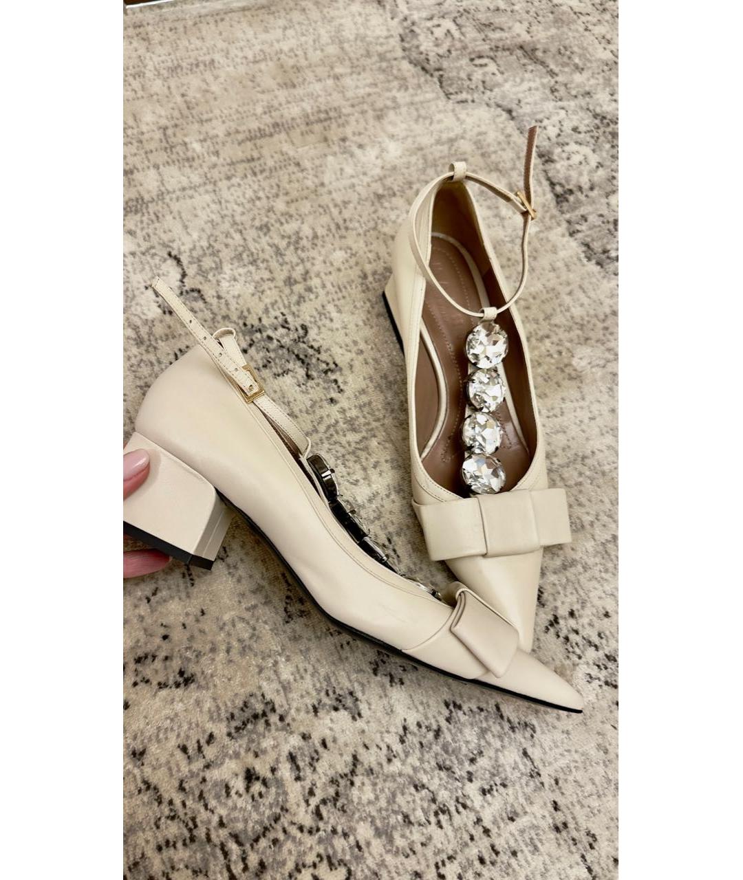 MARNI Белые кожаные туфли, фото 2