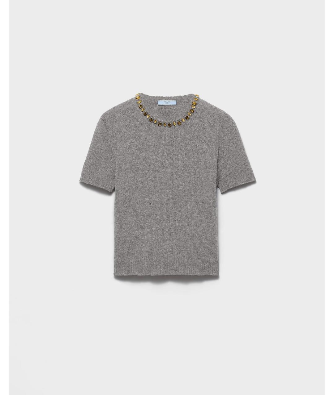 PRADA Серый шерстяной джемпер / свитер, фото 4