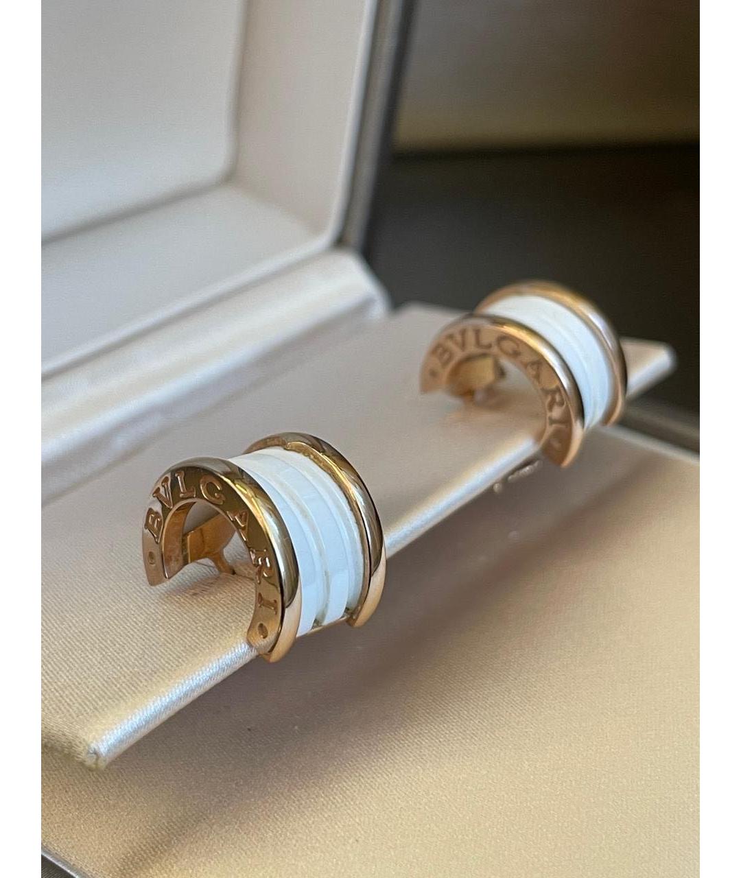 BVLGARI Белые серьги из розового золота, фото 3