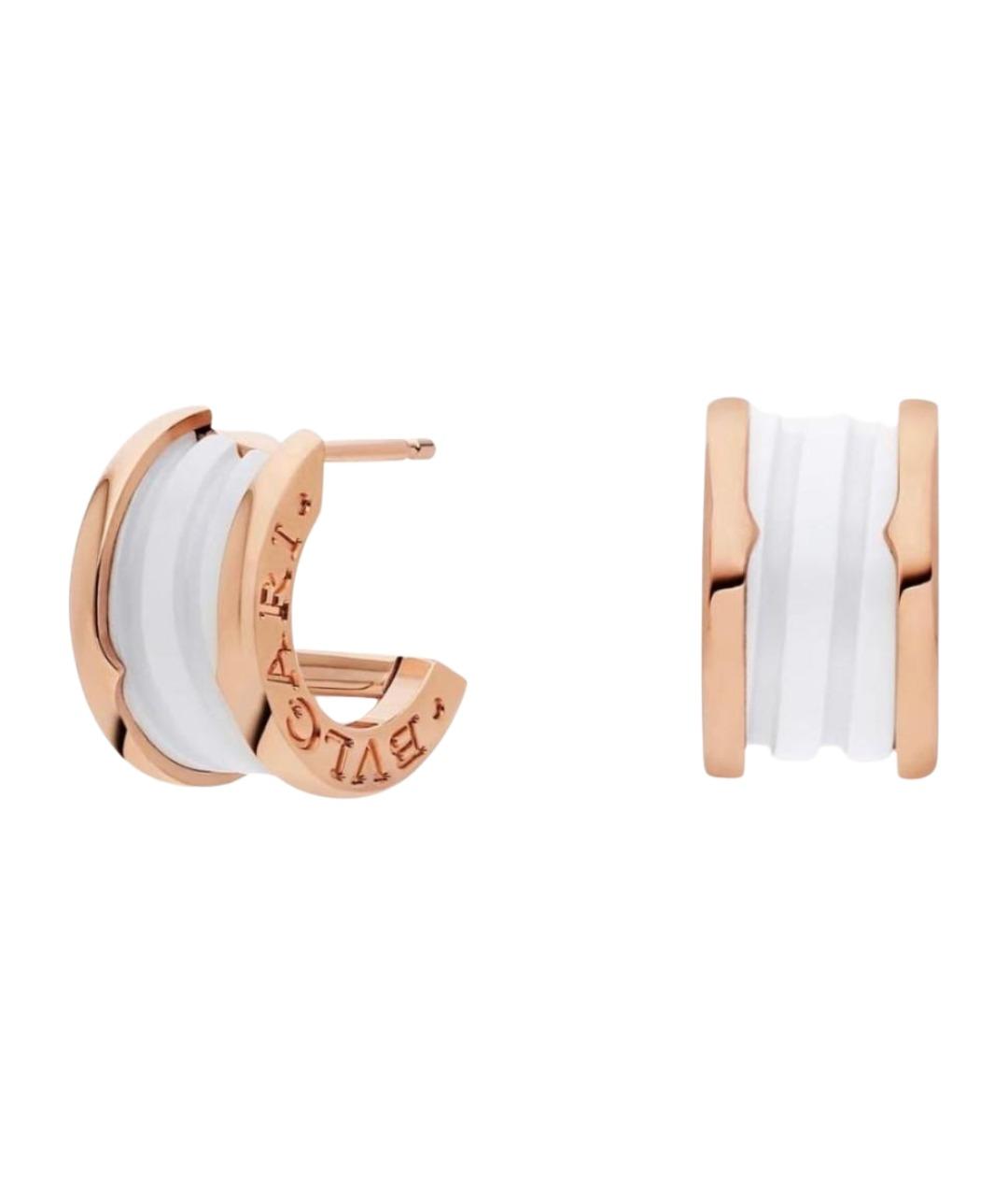 BVLGARI Белые серьги из розового золота, фото 1