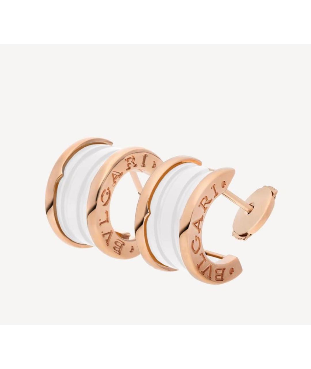 BVLGARI Белые серьги из розового золота, фото 2