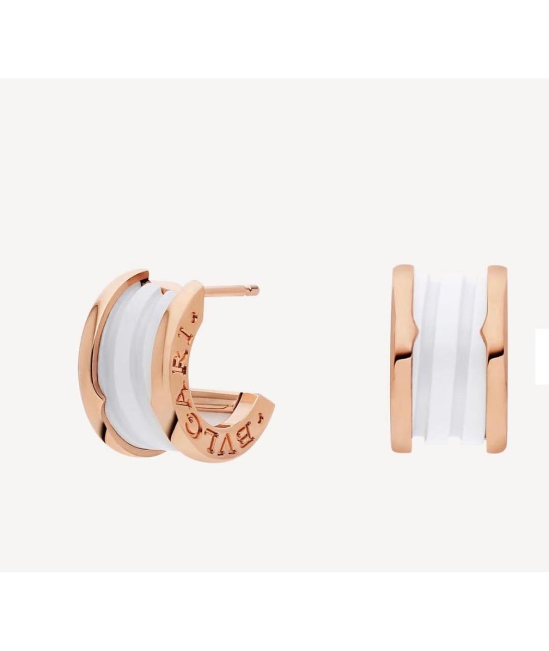BVLGARI Белые серьги из розового золота, фото 8