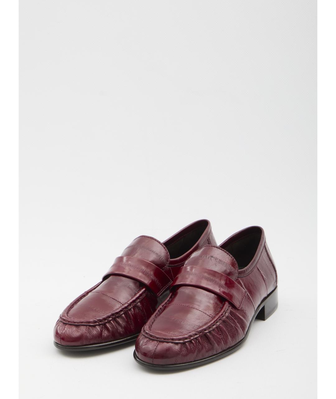 THE ROW Бордовые кожаные лоферы, фото 2