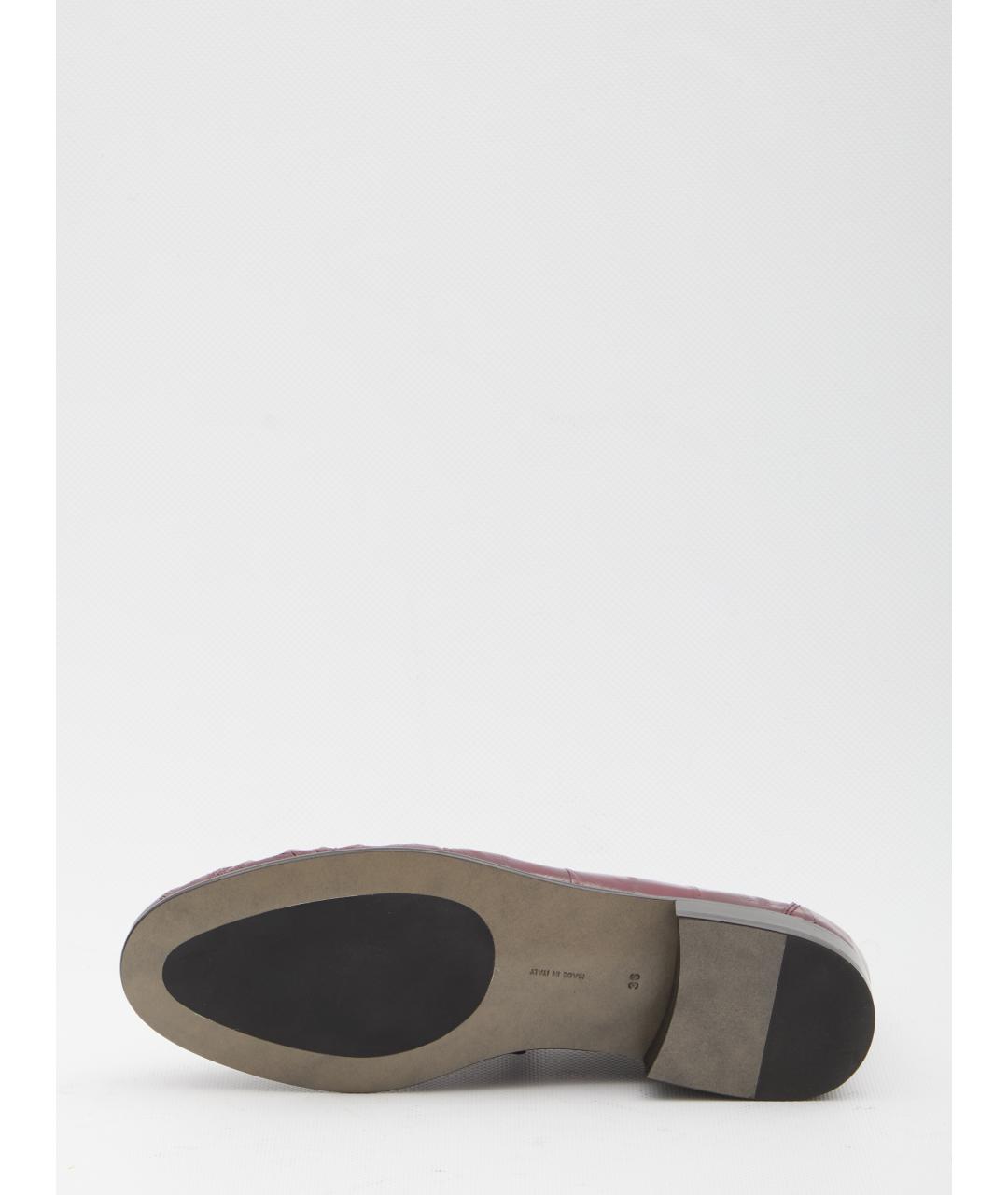 THE ROW Бордовые кожаные лоферы, фото 4