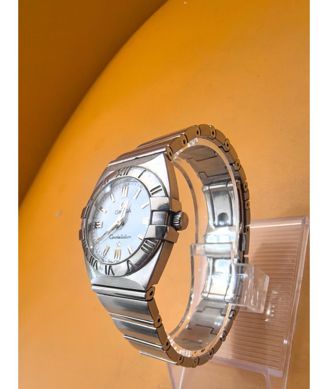 OMEGA Белые стальные часы, фото 3