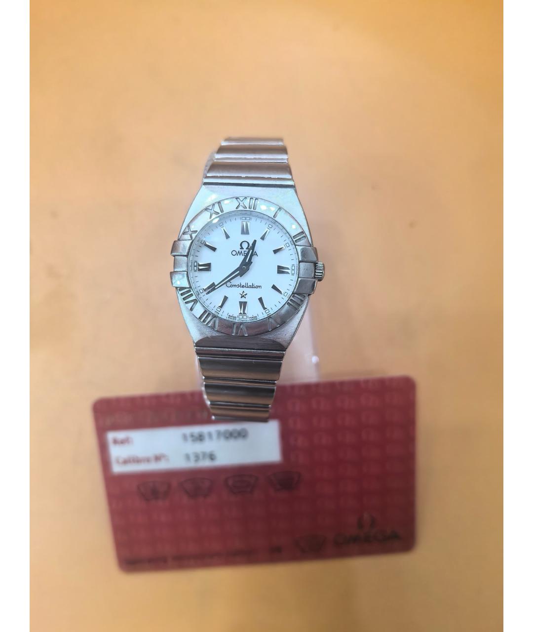 OMEGA Белые стальные часы, фото 9
