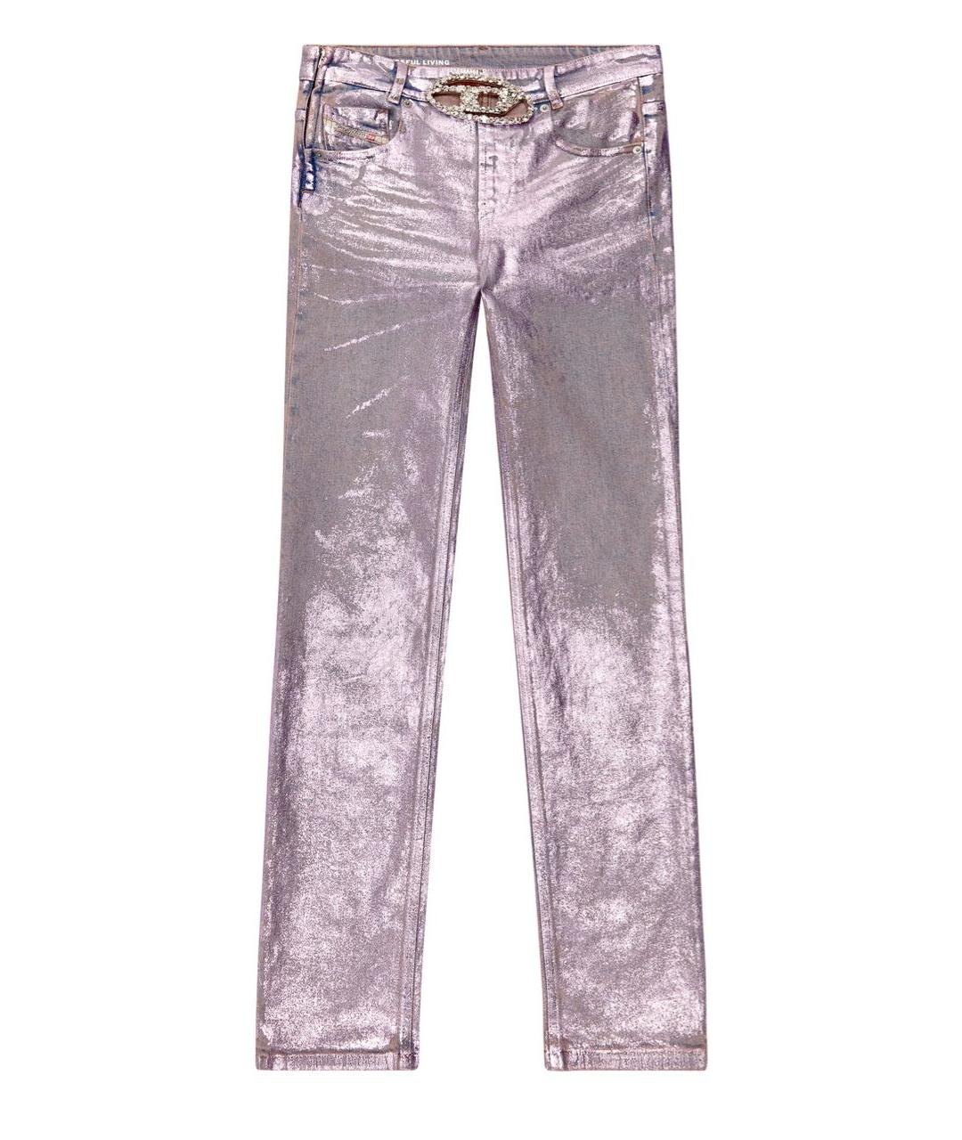 DIESEL Розовые хлопко-эластановые прямые джинсы, фото 1