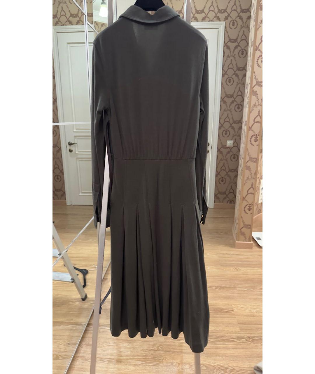 CELINE Хаки шерстяное повседневное платье, фото 2