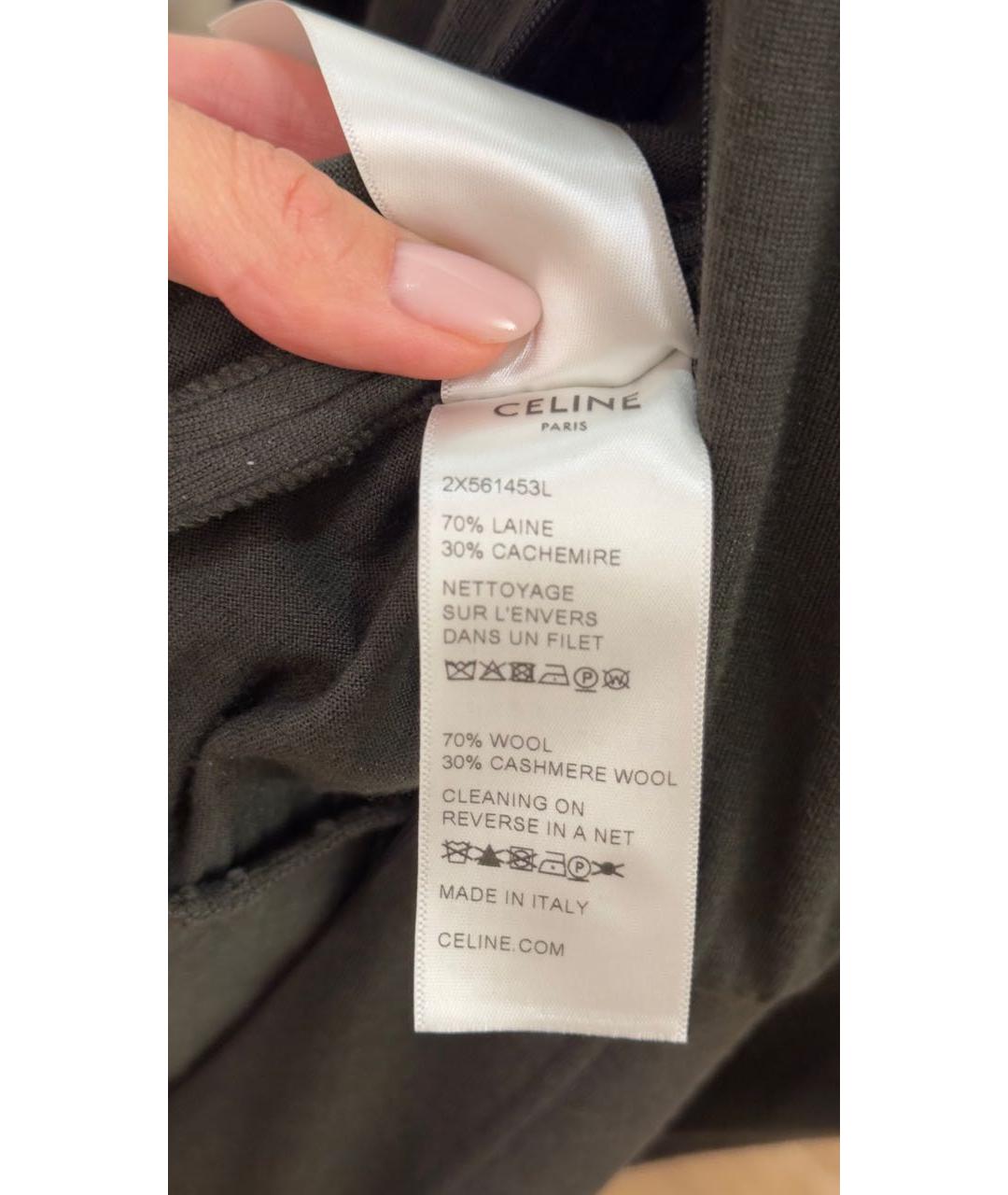 CELINE Хаки шерстяное повседневное платье, фото 5