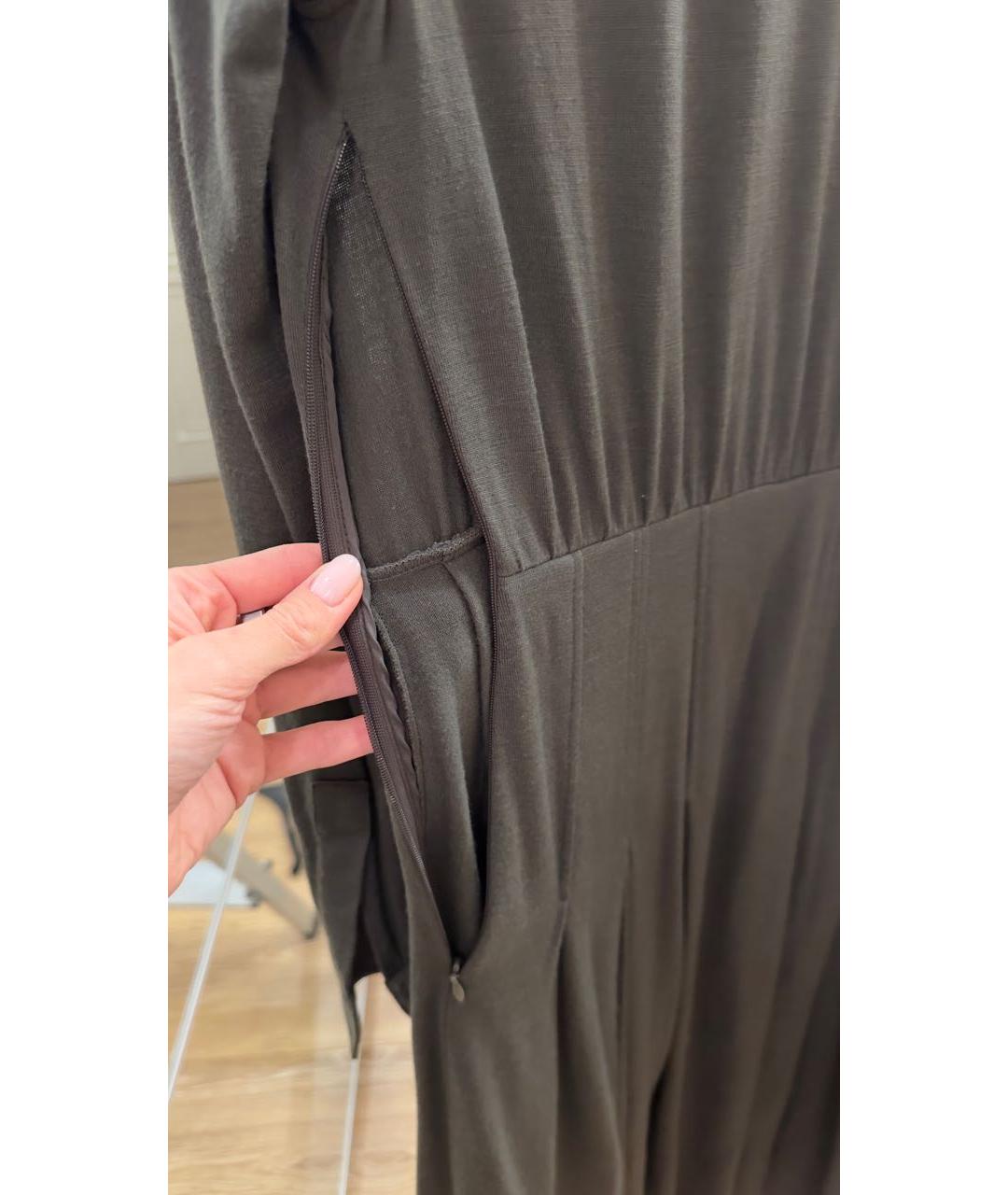 CELINE Хаки шерстяное повседневное платье, фото 7