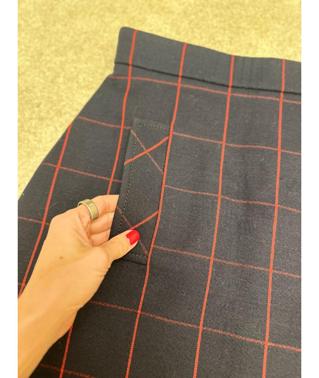 MIU MIU Темно-синяя шерстяная юбка мини, фото 6