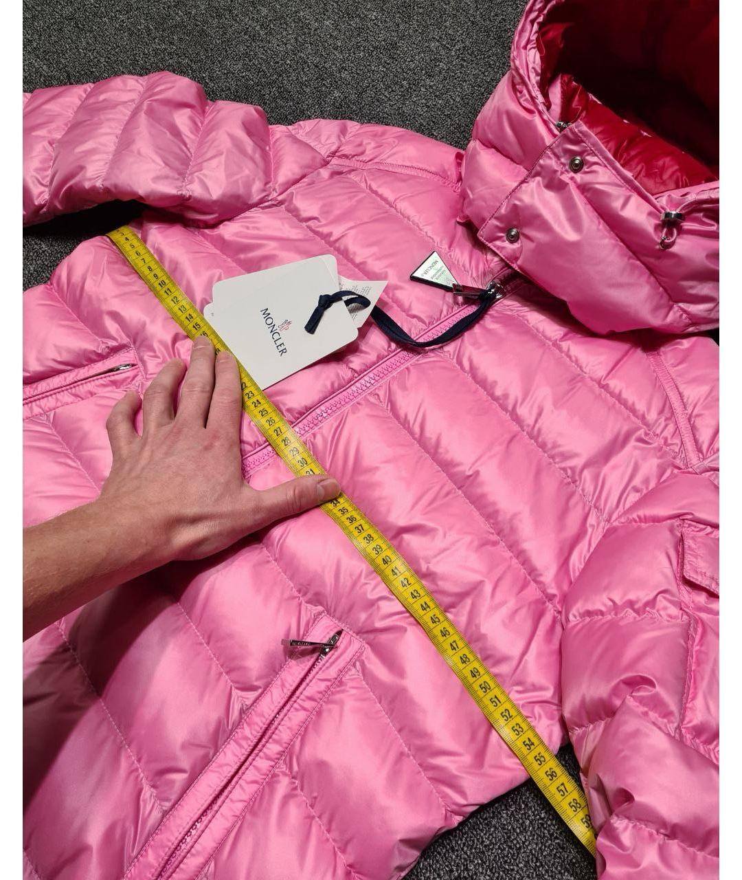 MONCLER Розовый полиамидовый пуховик, фото 8