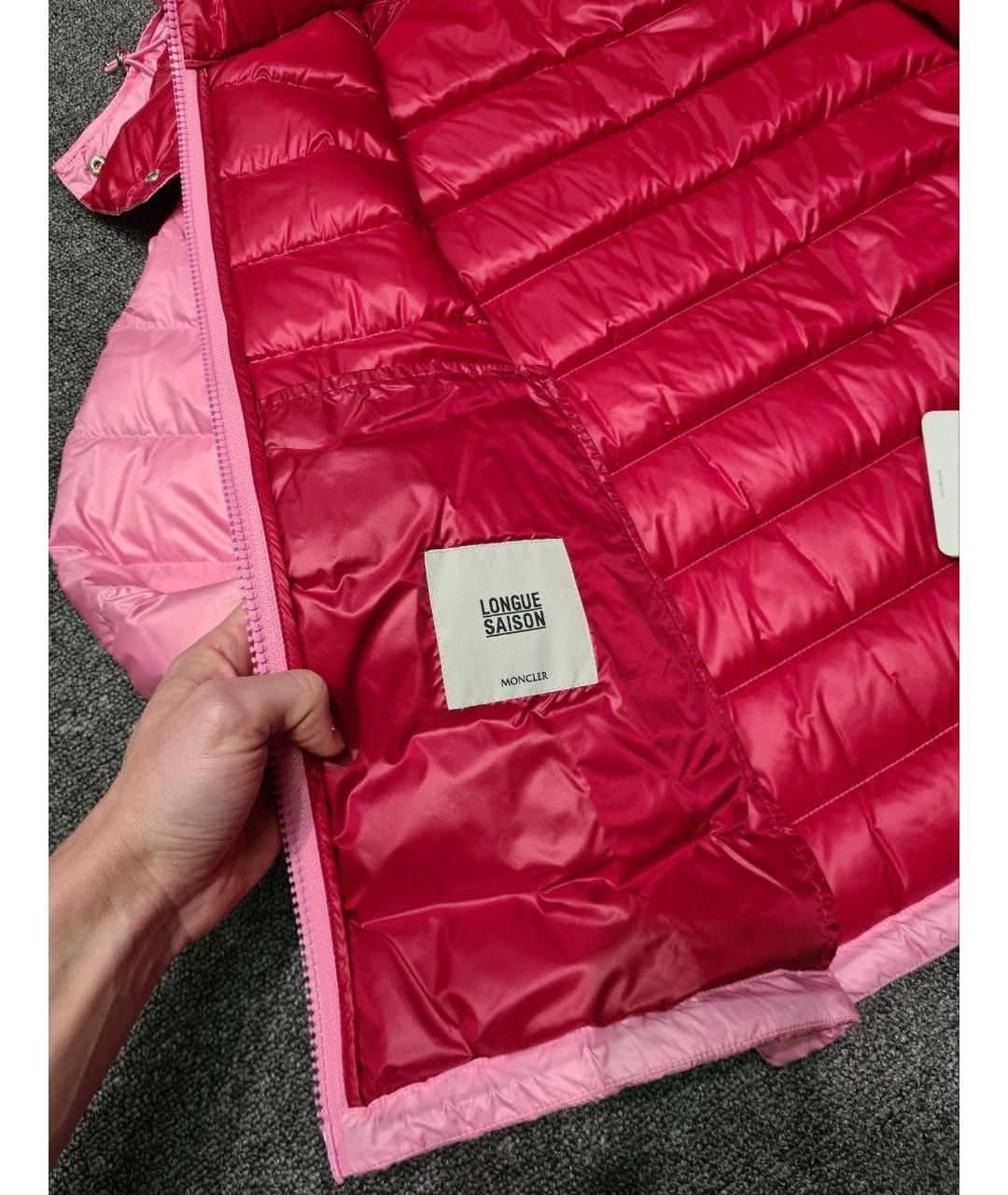 MONCLER Розовый полиамидовый пуховик, фото 5