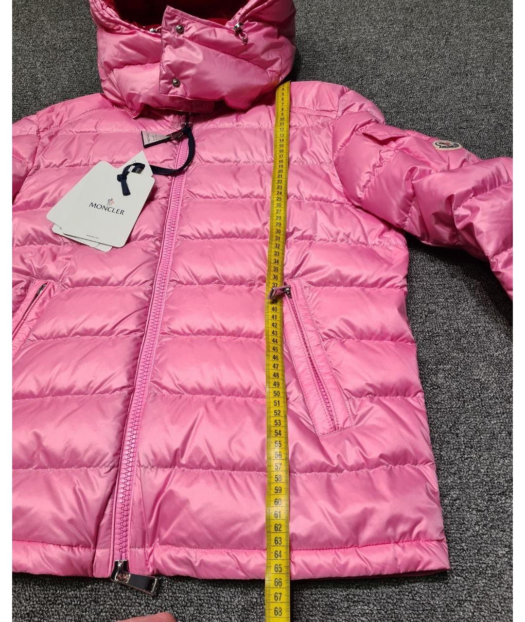 MONCLER Розовый полиамидовый пуховик, фото 7