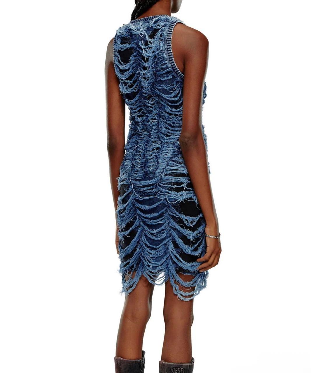 DIESEL Темно-синее хлопковое коктейльное платье, фото 3