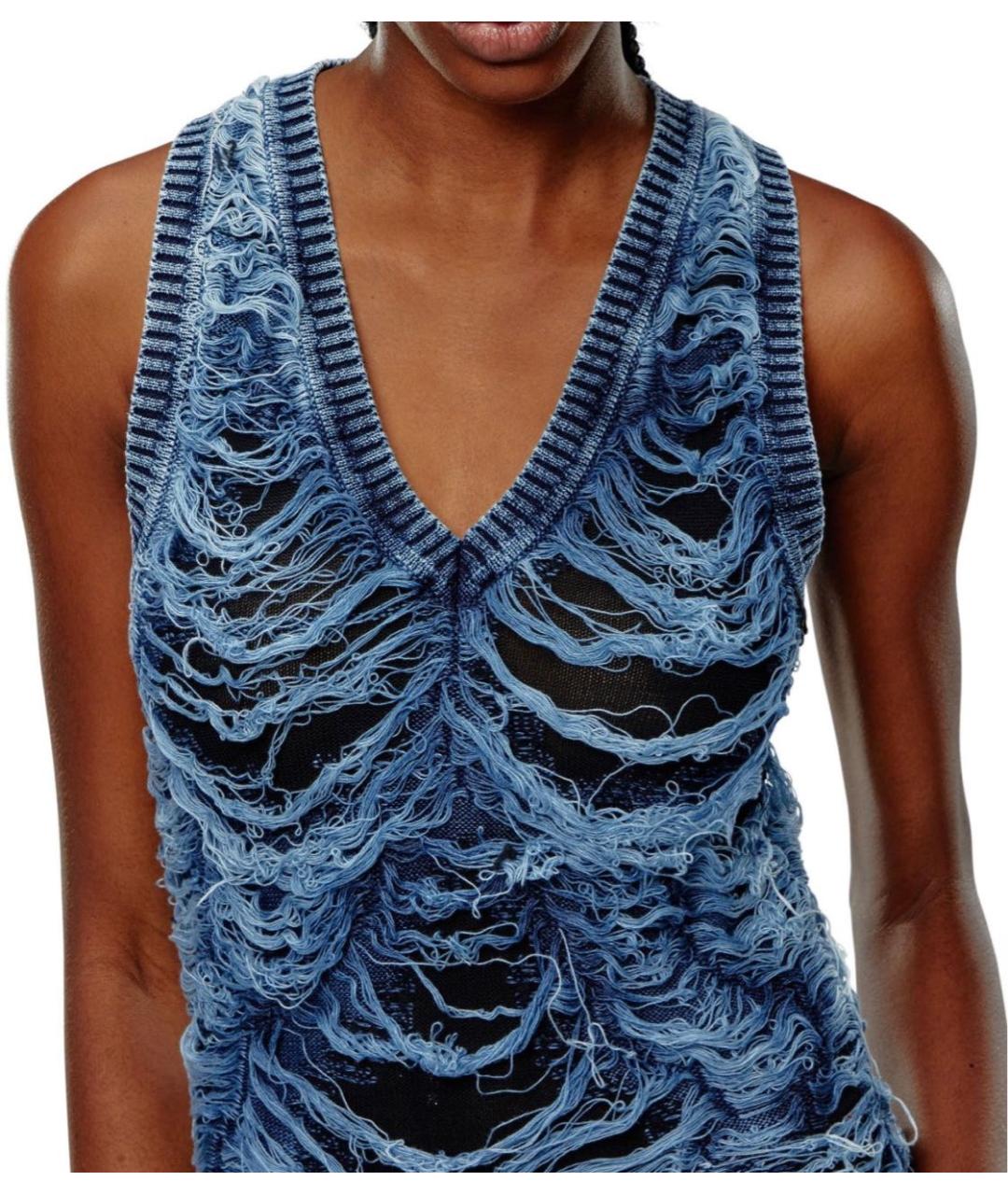 DIESEL Темно-синее хлопковое коктейльное платье, фото 2