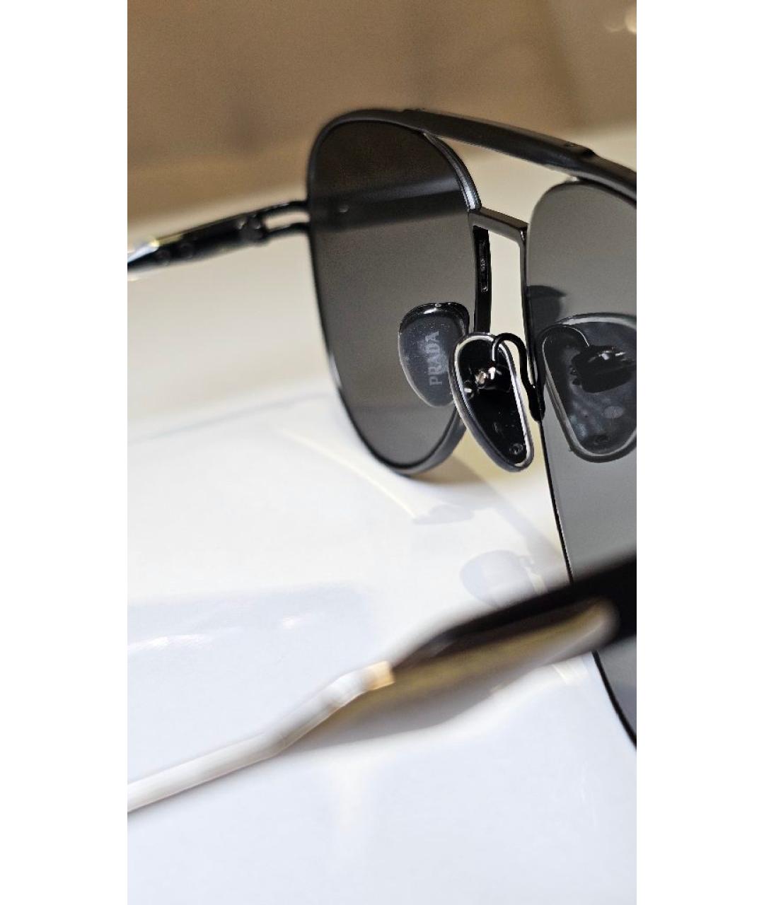 PRADA Черные металлические солнцезащитные очки, фото 3