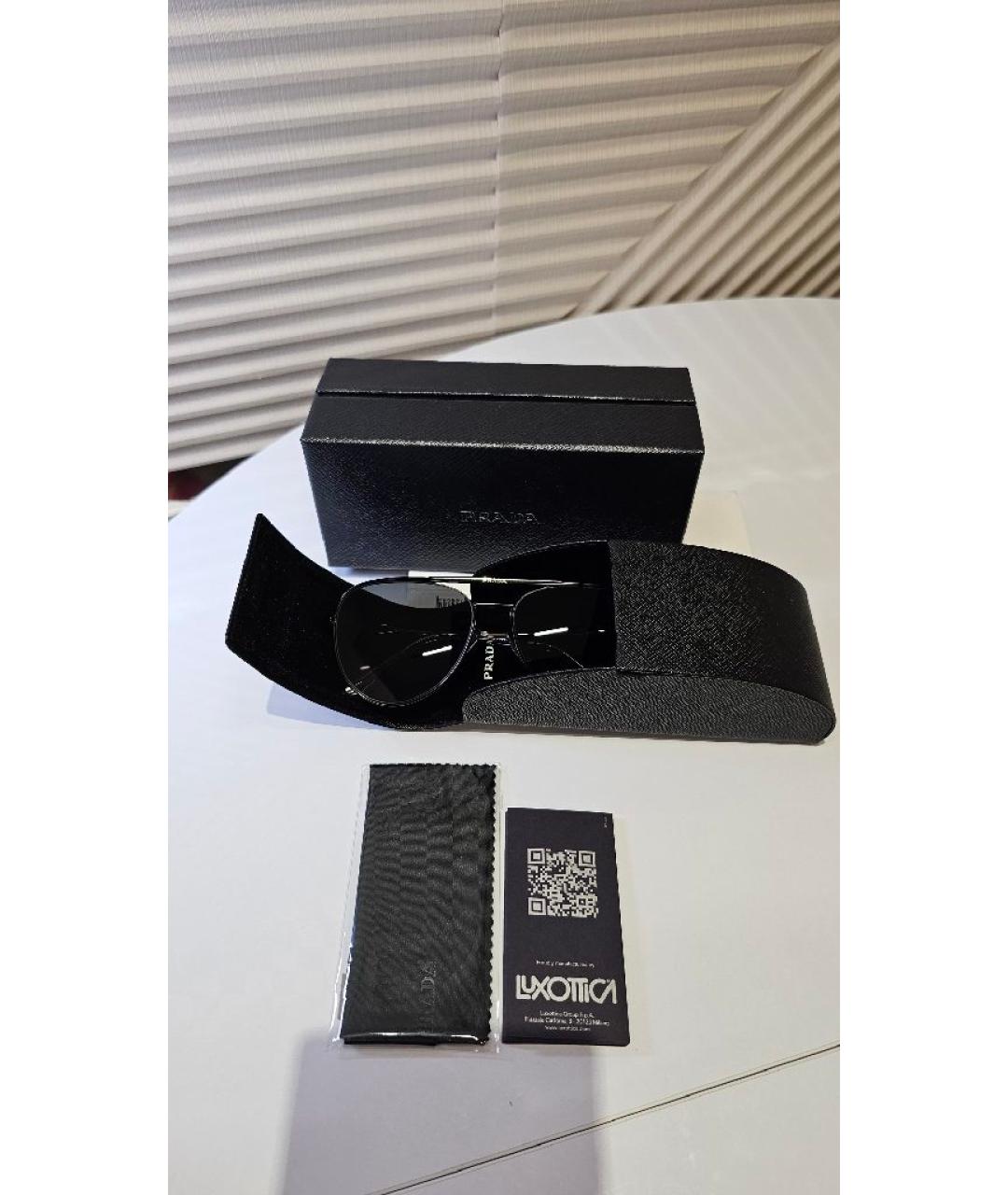 PRADA Черные металлические солнцезащитные очки, фото 5