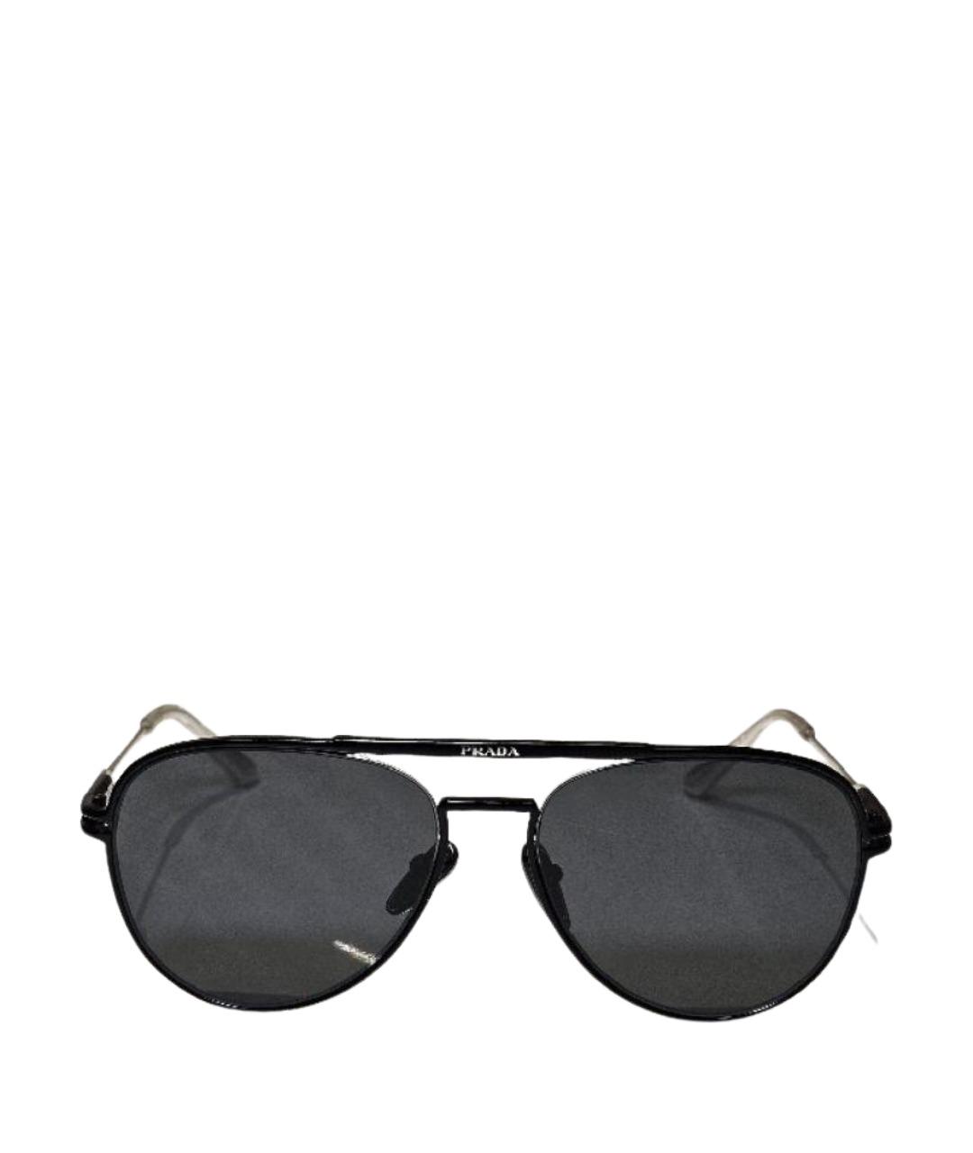 PRADA Черные металлические солнцезащитные очки, фото 1
