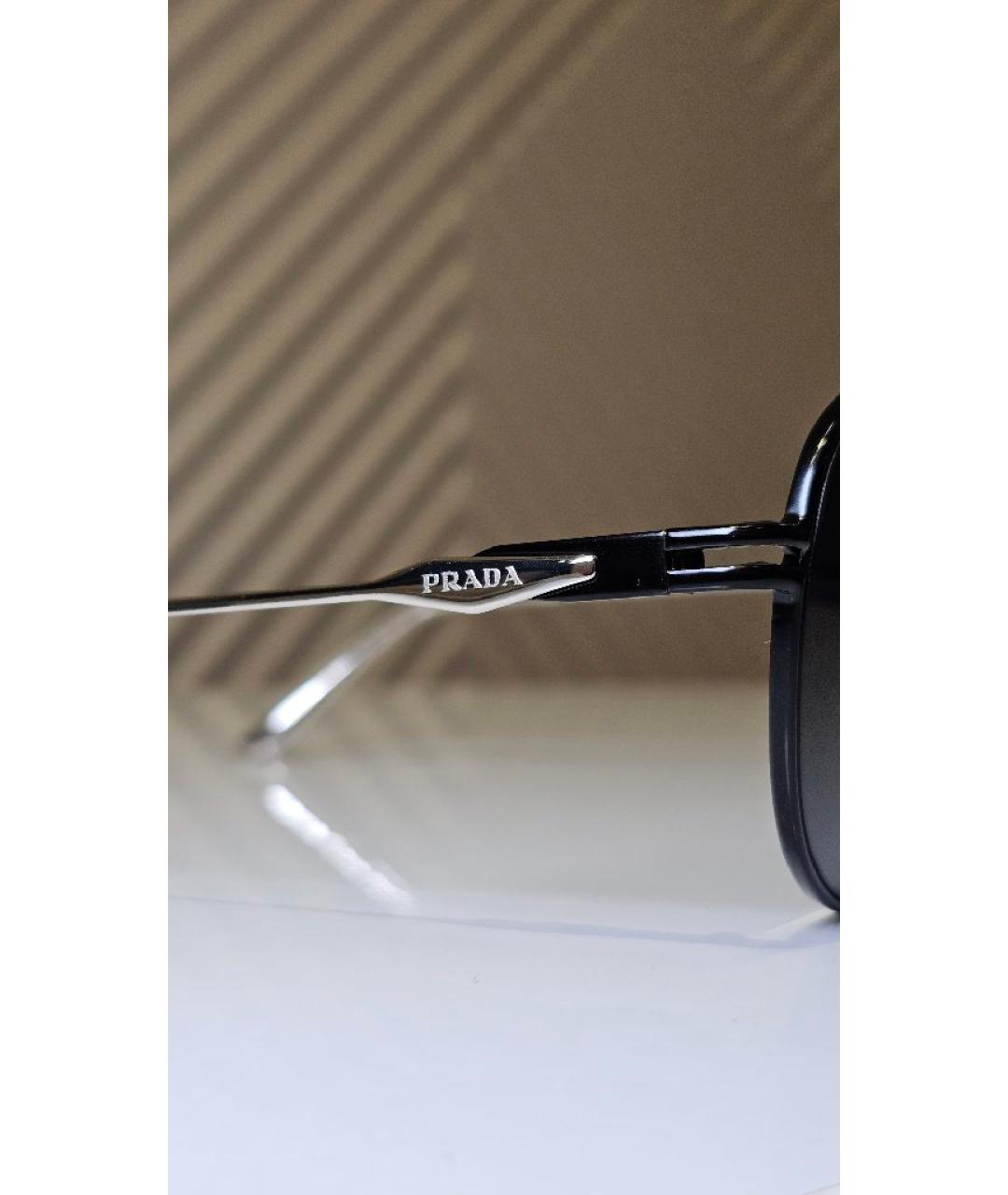 PRADA Черные металлические солнцезащитные очки, фото 2