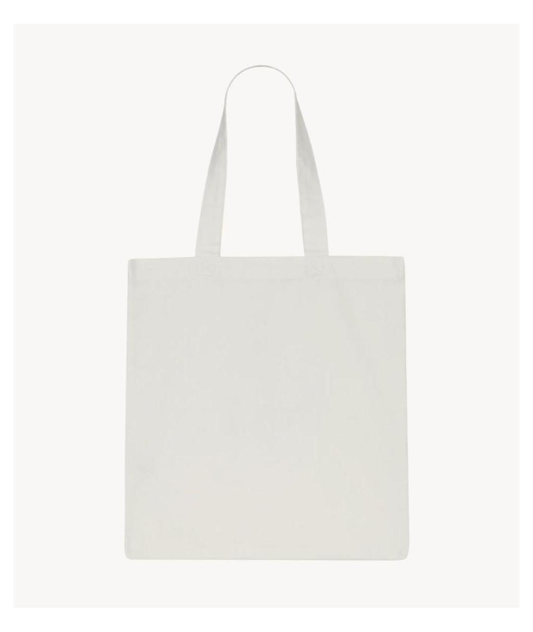 SAINT LAURENT Бежевая хлопковая сумка с короткими ручками, фото 2