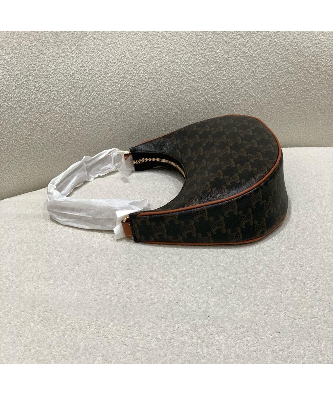 CELINE Черная сумка с короткими ручками из искусственной кожи, фото 4