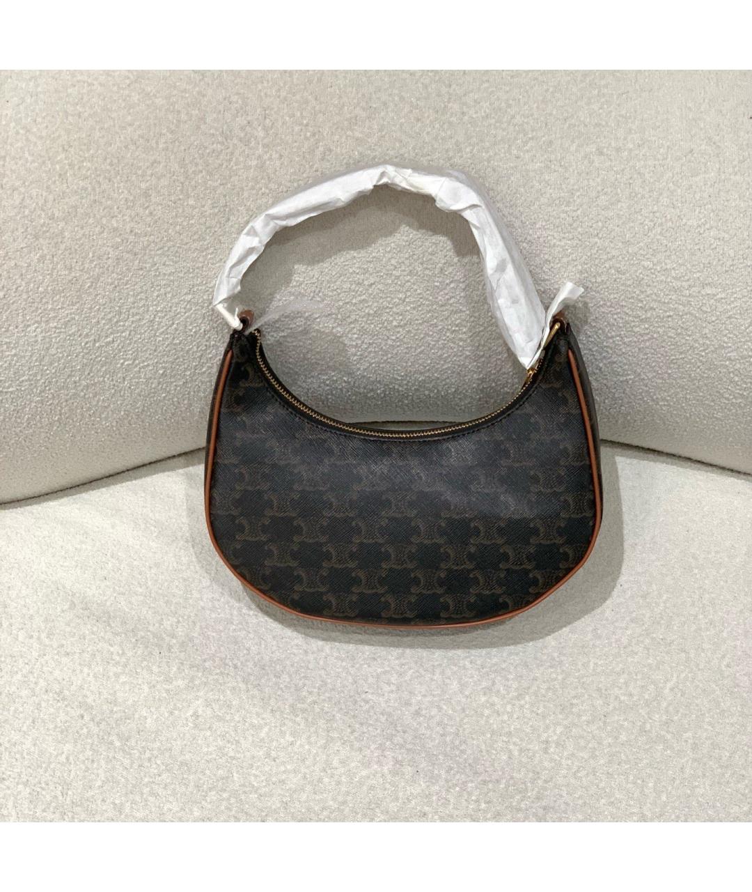 CELINE Черная сумка с короткими ручками из искусственной кожи, фото 3