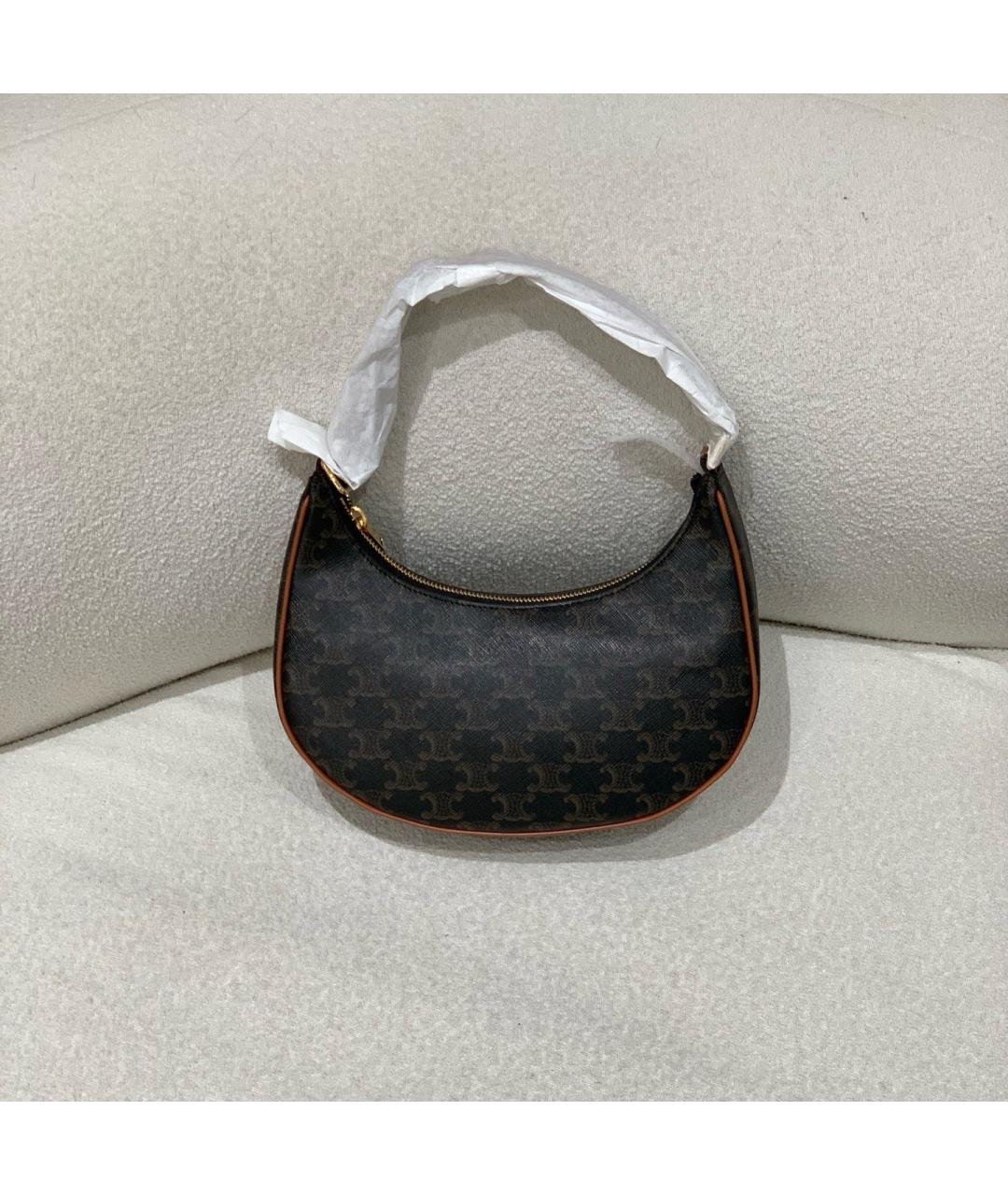 CELINE Черная сумка с короткими ручками из искусственной кожи, фото 2