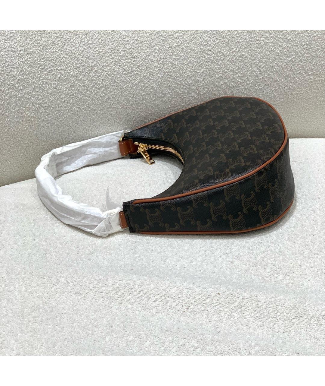 CELINE Черная сумка с короткими ручками из искусственной кожи, фото 5