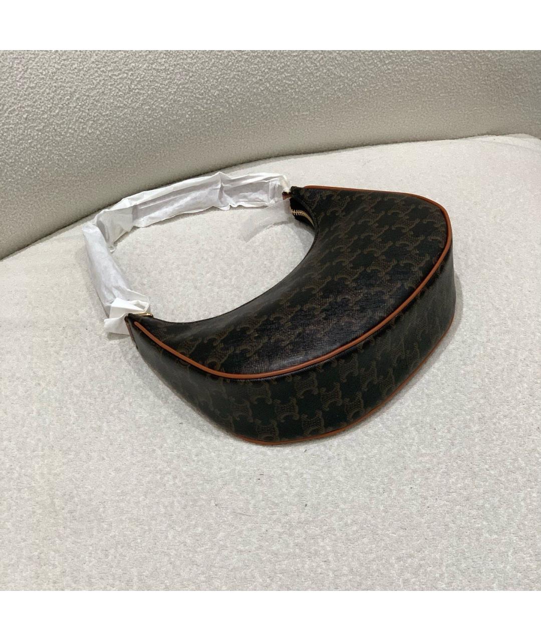 CELINE Черная сумка с короткими ручками из искусственной кожи, фото 7