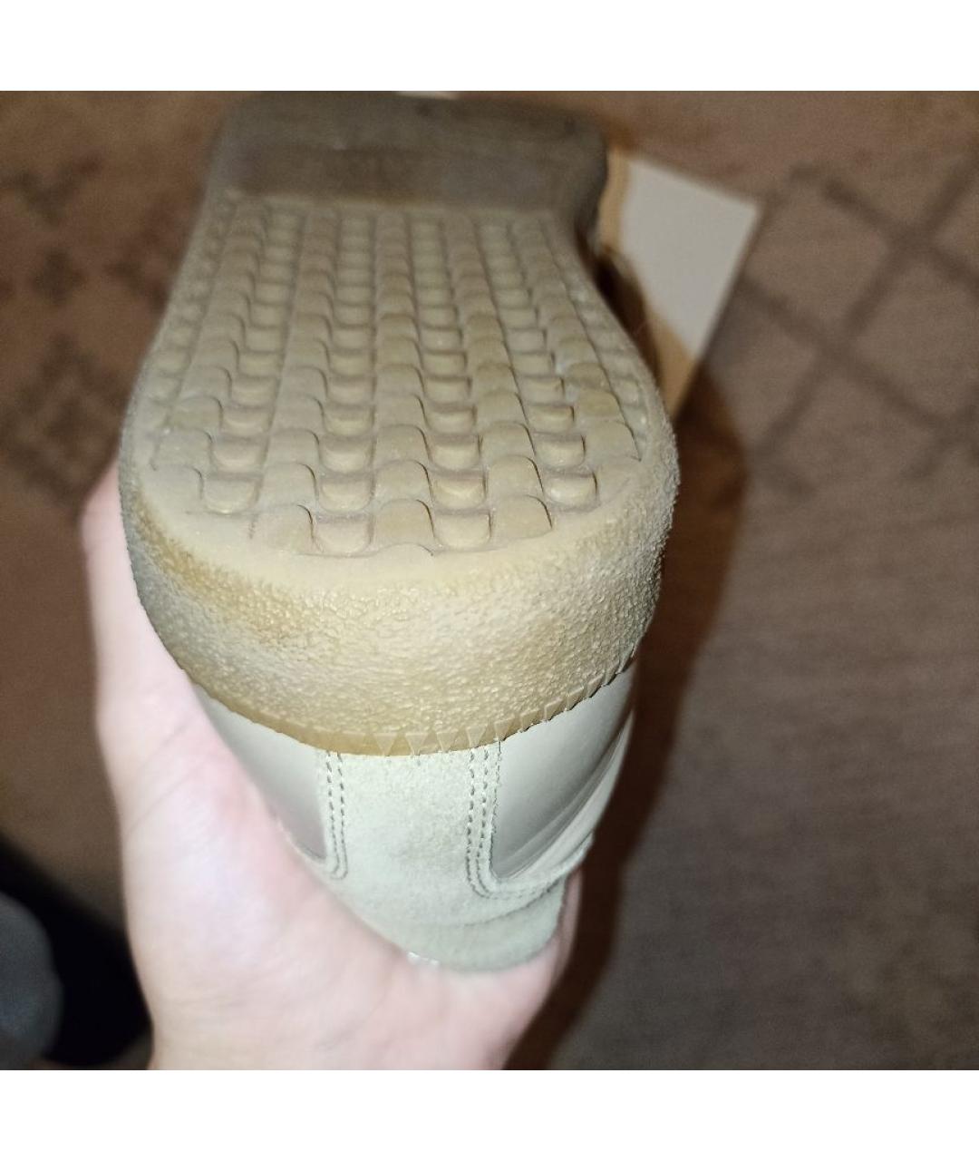 MAISON MARGIELA Бежевые замшевые низкие кроссовки / кеды, фото 6