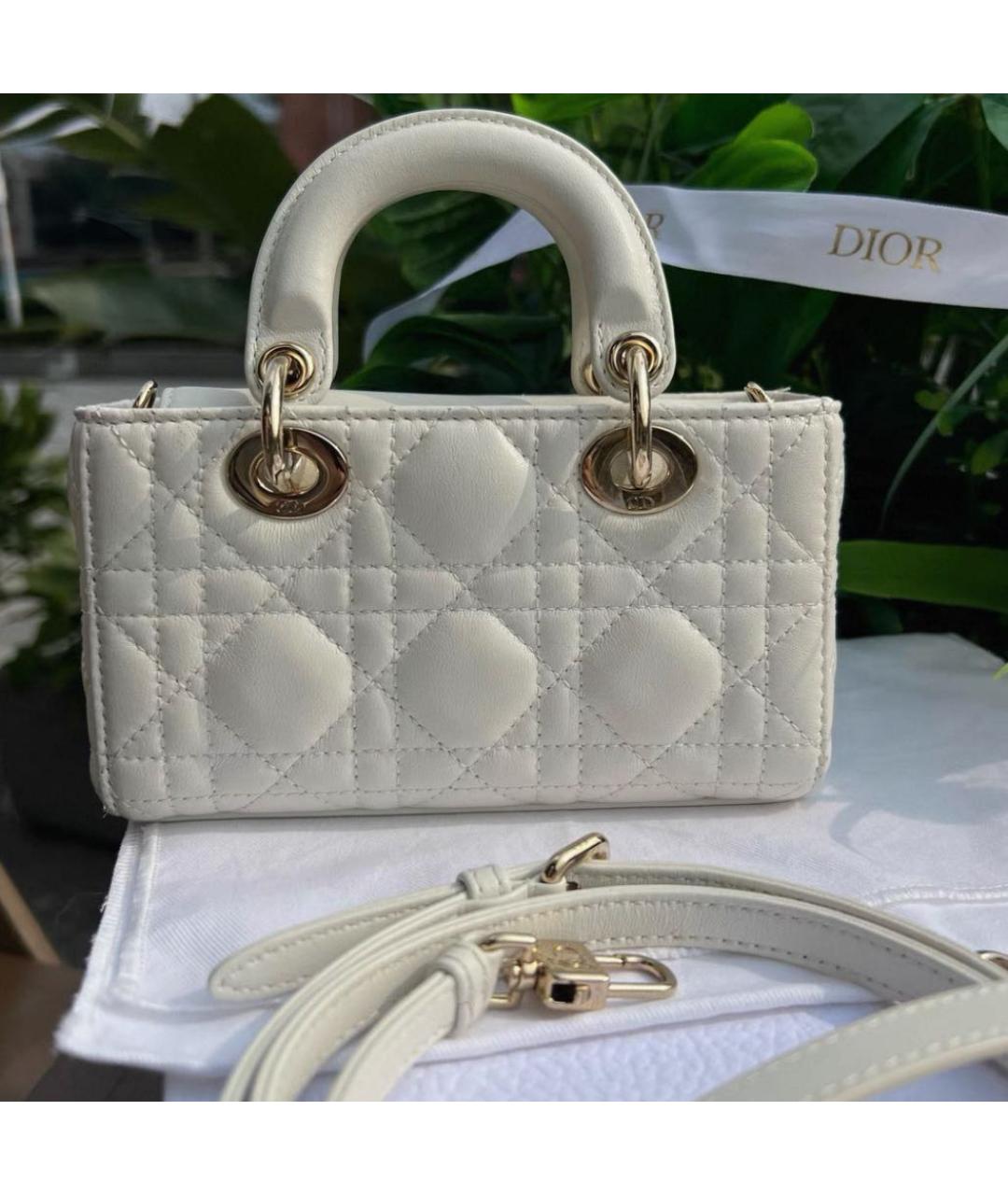 CHRISTIAN DIOR Бежевая кожаная сумка через плечо, фото 5