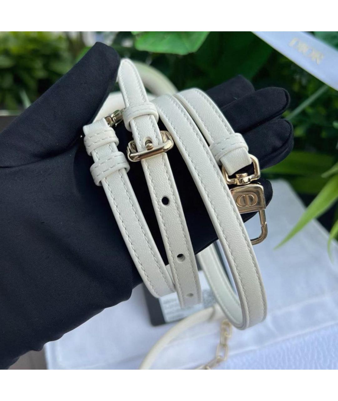 CHRISTIAN DIOR Бежевая кожаная сумка через плечо, фото 6