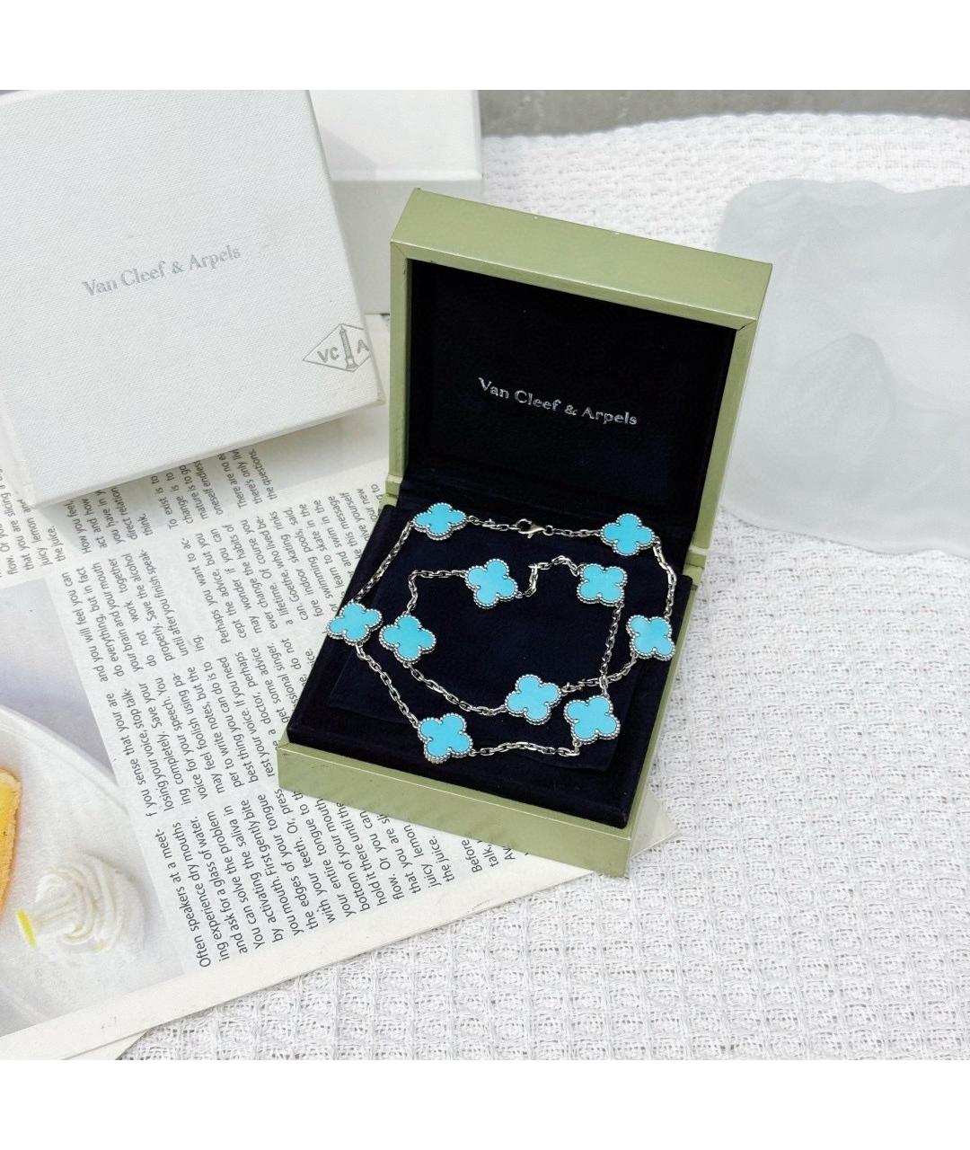 VAN CLEEF & ARPELS Бирюзовое платиновое колье, фото 7