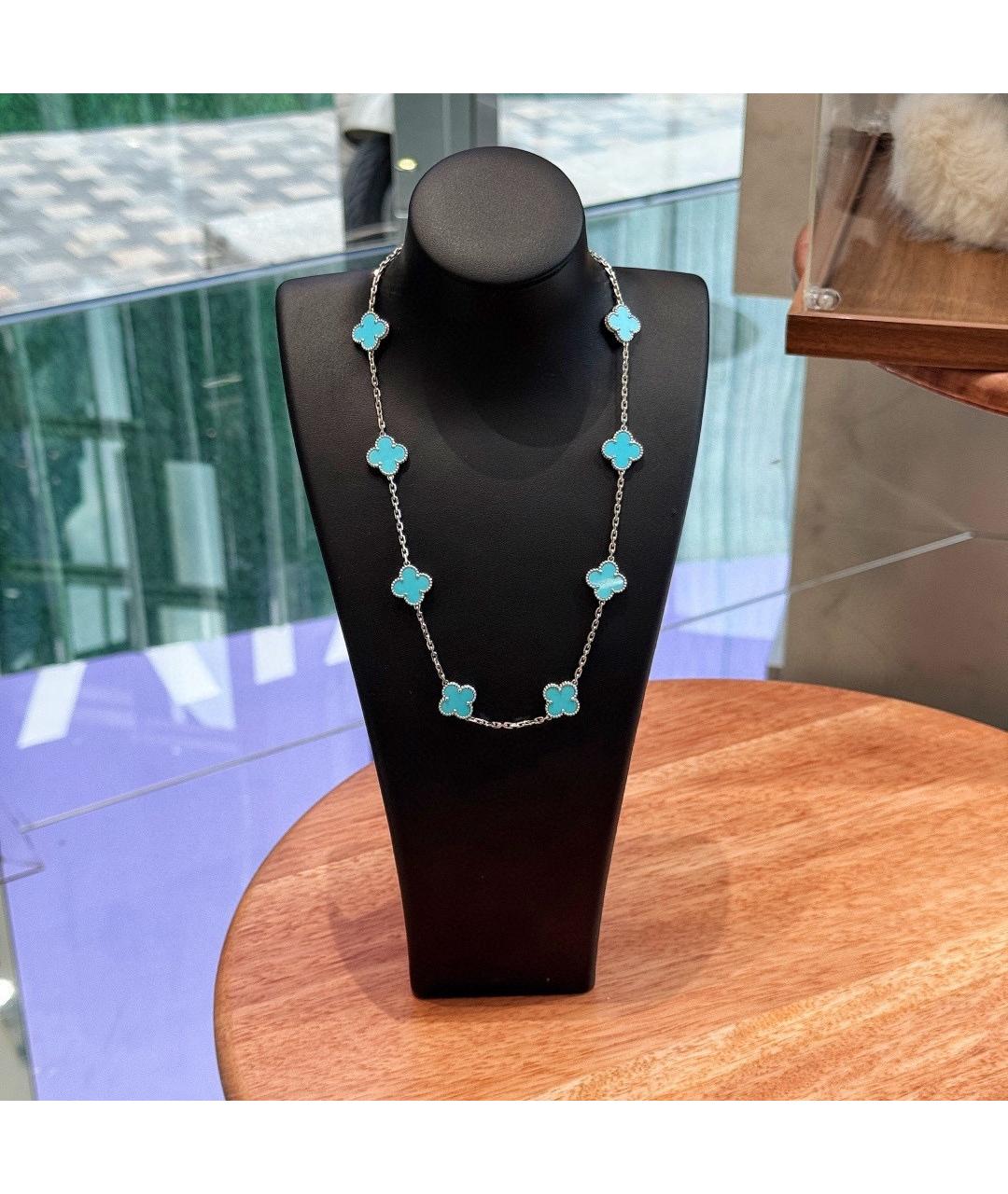 VAN CLEEF & ARPELS Бирюзовое платиновое колье, фото 10