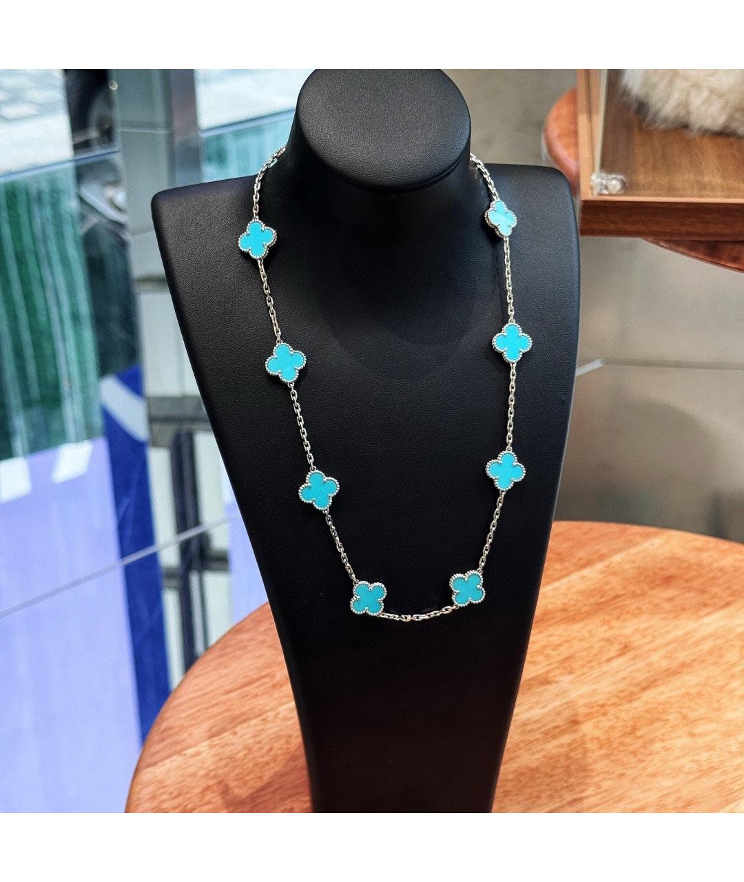 VAN CLEEF & ARPELS Бирюзовое платиновое колье, фото 4