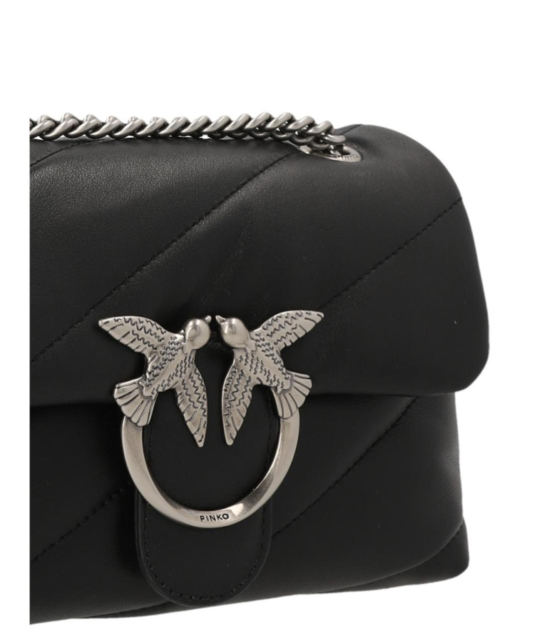 PINKO Черная кожаная сумка через плечо, фото 3