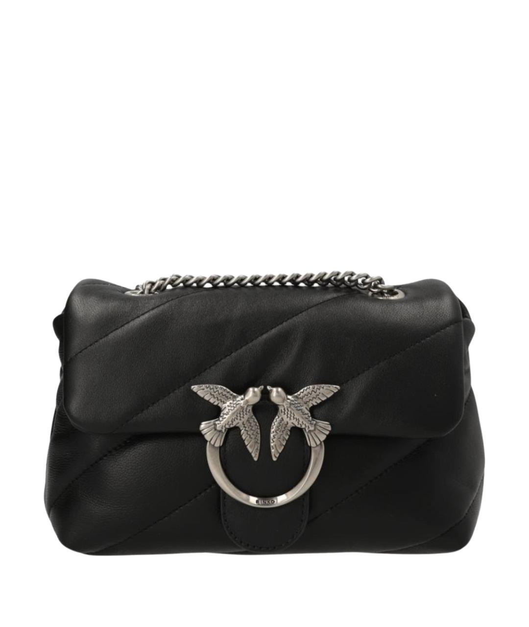 PINKO Черная кожаная сумка через плечо, фото 1