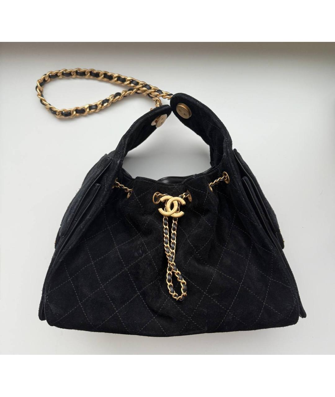 CHANEL Черная замшевая сумка через плечо, фото 8