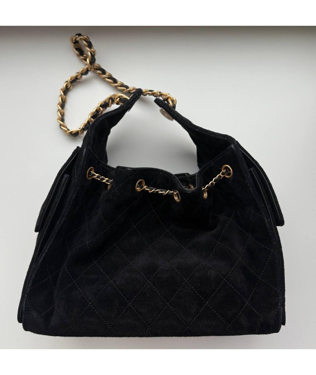 CHANEL Черная замшевая сумка через плечо, фото 3