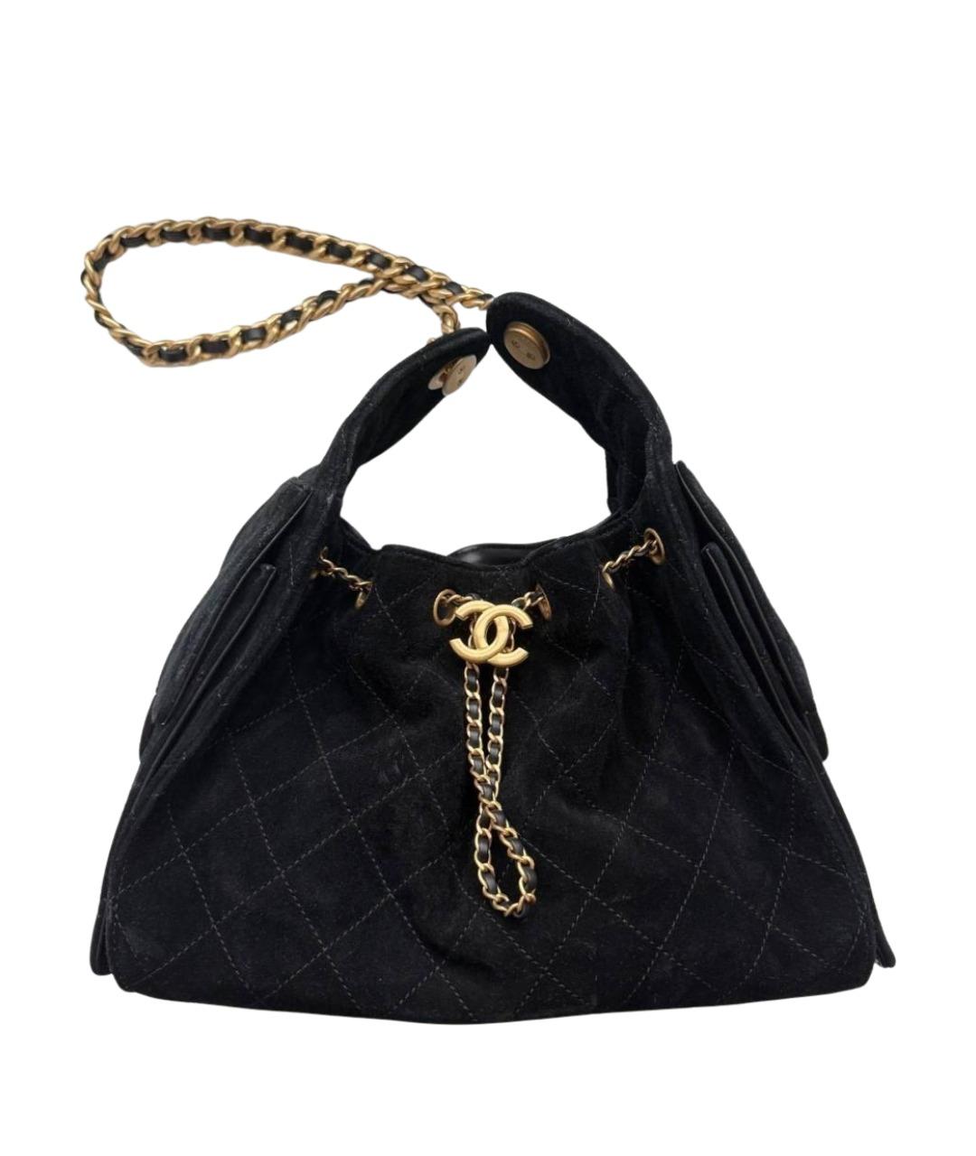 CHANEL Черная замшевая сумка через плечо, фото 1