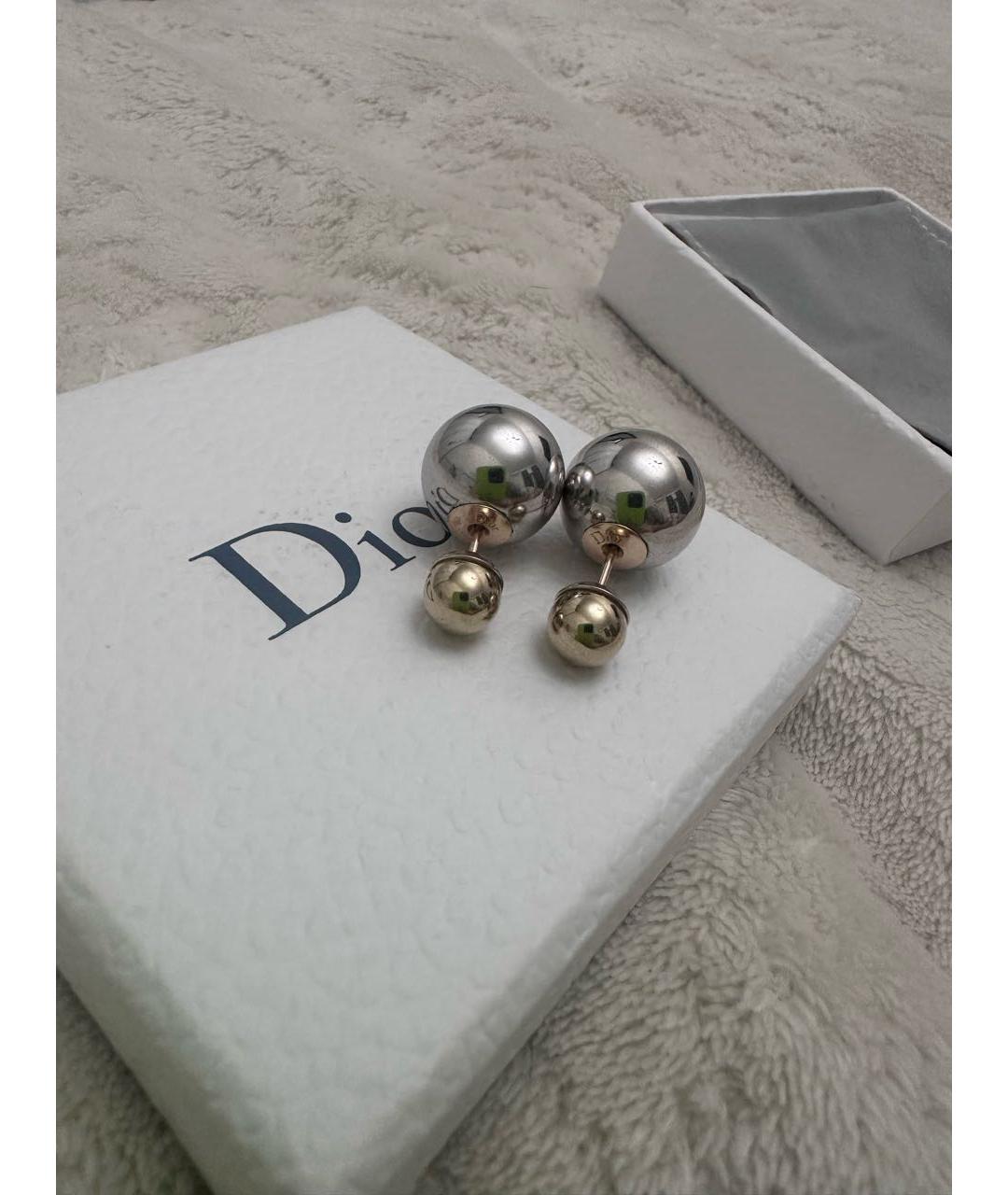 CHRISTIAN DIOR Серебряные металлические серьги, фото 4