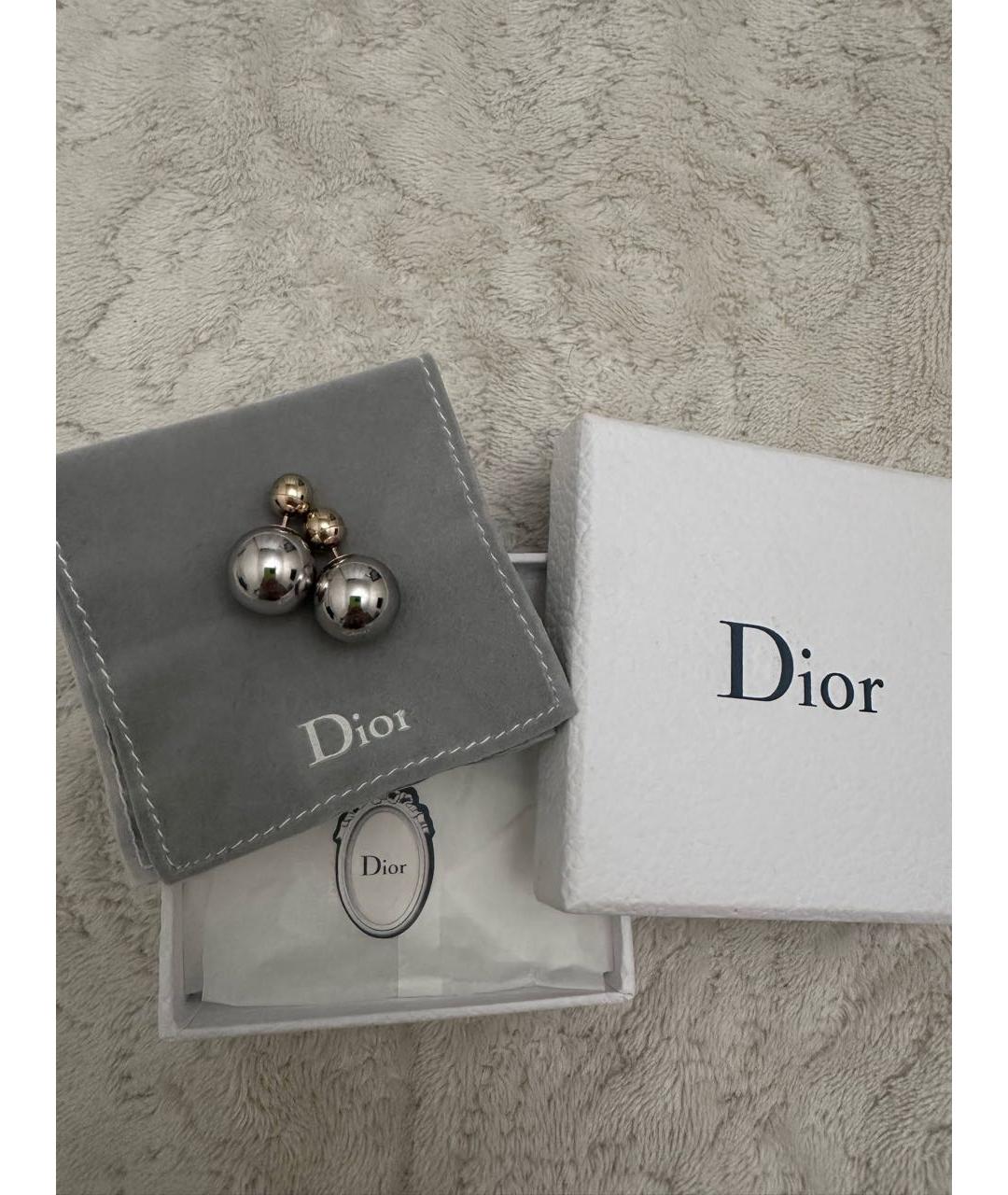 CHRISTIAN DIOR Серебряные металлические серьги, фото 2